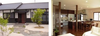 和モダン×アンティークの家